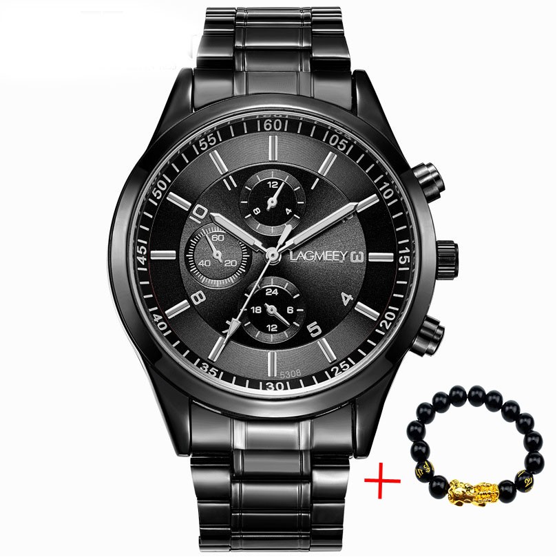 ĐỒNG HỒ NAM LAGMEEY L121 DÂY THÉP ĐEN CAO CẤP KHÔNG GỈ THỜI TRANG | BigBuy360 - bigbuy360.vn