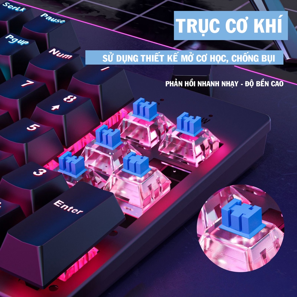 Bàn phím cơ Layoutt TKL 87 phím KA800-KY400 Blue switch,bàn phím cơ gaming