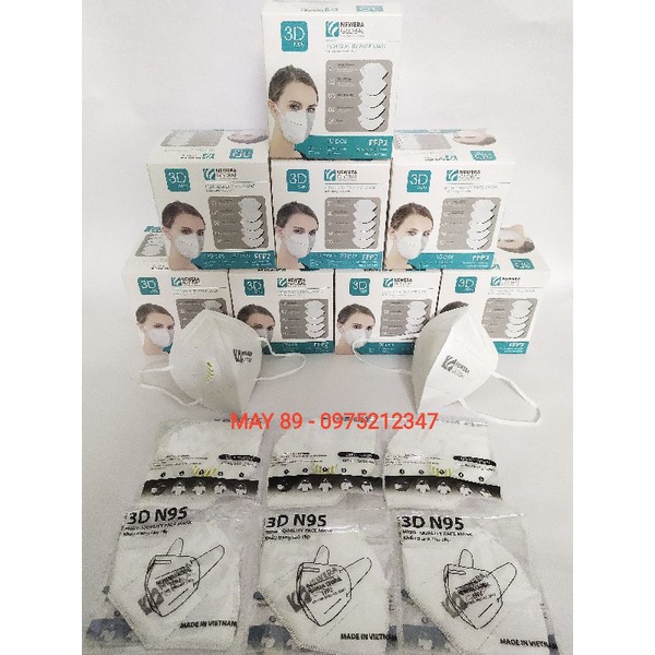HỘP 10C CÓ VAN - 20C KHÔNG VAN Khẩu trang N95 NEWERA GLOBAL - 5 Lớp (2 lớp vải + 2L giấy KK + 1 lớp bông tĩnh điện)