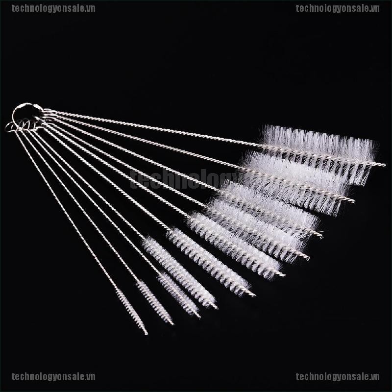Hot Sale	10X Household Bottle Tube Brushes Cleaning Brush Set Home Kitchen Clean Tool