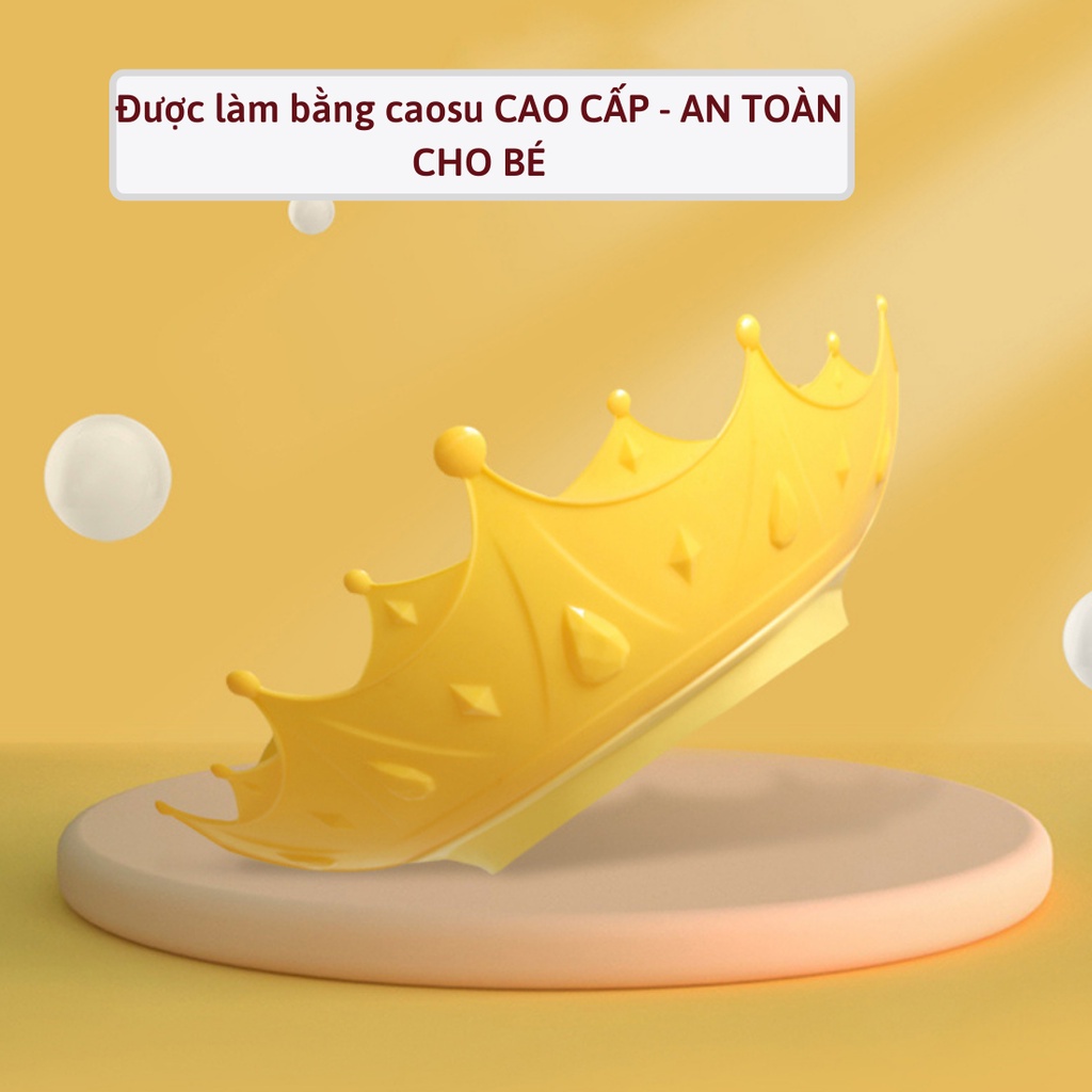 Mũ gội đầu chắn nước bảo vệ tai và mắt hình vương miện, nón tắm có thể điều chỉnh vòng đầu, Cao Cấp Shop Bố Sam