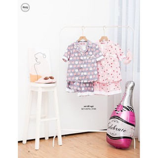 Bộ cộc thô hình thỏ+mèo