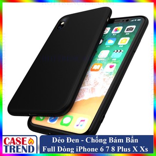 Ốp iPhone Dẻo Đen Chống Bám Bẩn - Full Mã Cho iPhone 6 7 8 Plus X Xs