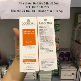 Kem dưỡng da, giúp da trắng sáng Codexial Effasun Bright 8%