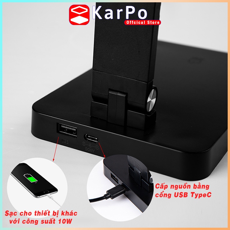 Đèn học để bàn KarPo DHK-001 bảo vệ mắt dùng cho đọc sách, học tập, làm việc, 5 chế độ sáng tiện dụng.
