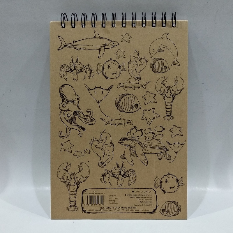 Sổ Tay Sketchbook Inspiration 2 - Mẫu 2 - Hình Động Vật Biển - Khai Trí Stationery