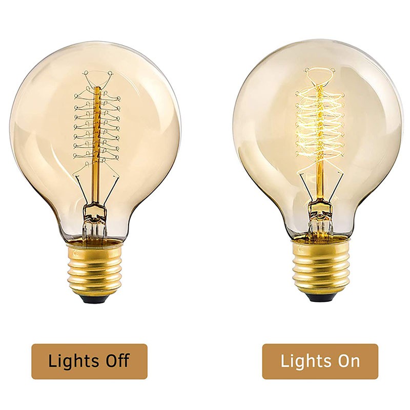 Retro Bulb E27 220V 40W Bulb Incandescent Lamp Filament Light Bulb Tungsten Lamp Home Decor,2PCS