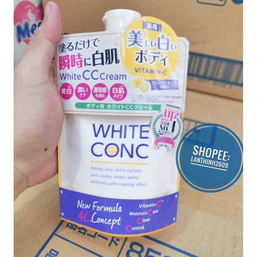 Sữa tắm trắng 360ml và dưỡng thể 200ml White Conc Body Vitamin C nội địa Nhật