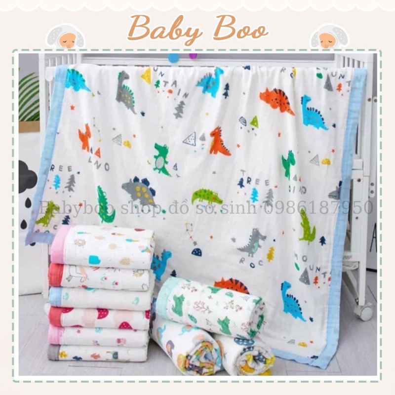 Khăn tắm xô 6 lớp bo viền cao cấp siêu mềm mịn kt 110x110cm [ babyboo]