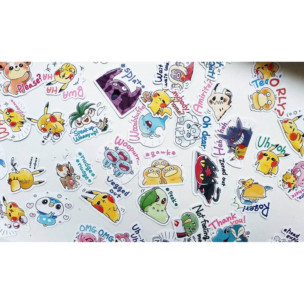 [Set 2] Bộ 40 sticker hoạt hình đáng yêu - LLD046 (Ảnh thật shop tự chụp)