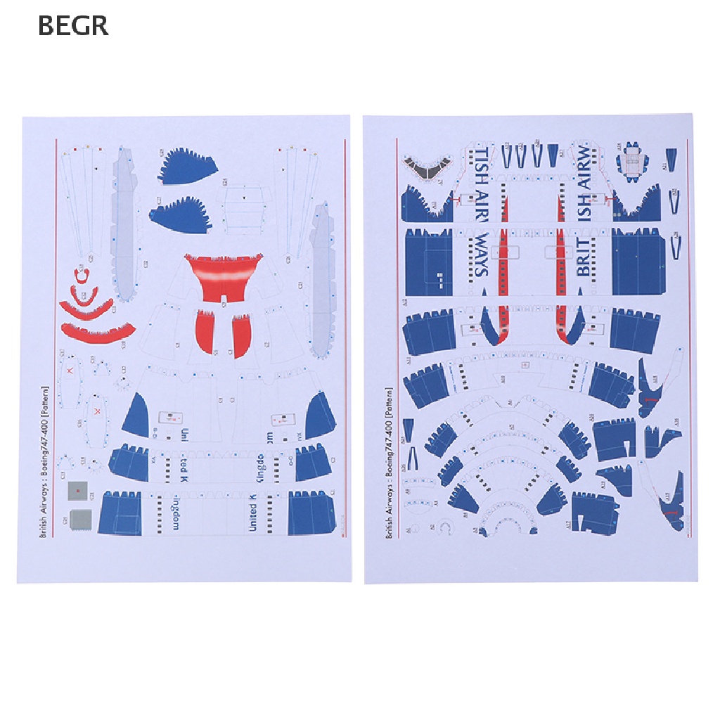 Mô Hình Máy Bay Boeing 747 3D Bằng Giấy Tỉ Lệ 1: 144