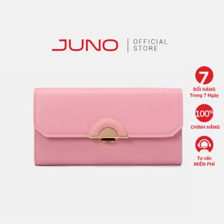  Ví Dài Nữ Thời Trang JUNO Nắp Gập Gắn Khóa Trang Trí VI172