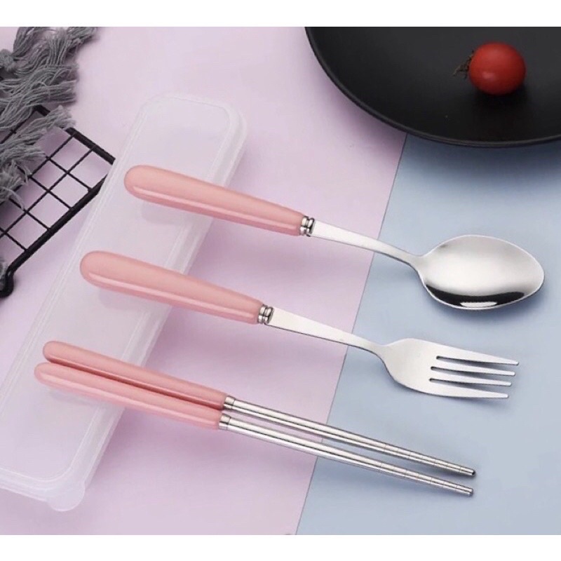 Bộ thìa đũa cá nhân, bộ thìa đũa văn phòng cao cấp, muỗng, nĩa