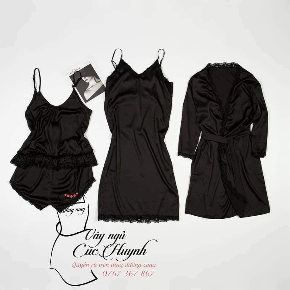 Sét ngủ 5 món cao cấp, Bộ đồ ngủ phối ren kèm áo choàng dễ thương quyến rũ, nhiều size từ 40-80kg mặc vừa | BigBuy360 - bigbuy360.vn