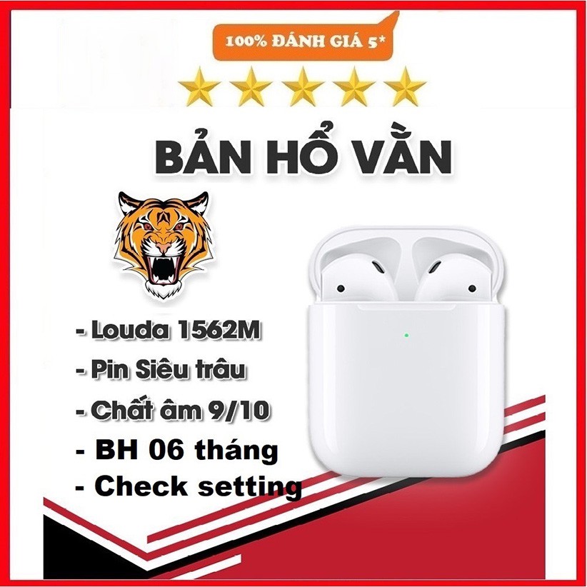 [Freeship Extra] [Tai Nghe Airpods Hổ Vằn] Tai Nghe Bluetooth Nhét Tai Hổ Vằn 1562M TWS Check Setting Định Vị Đổi Tên