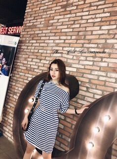 Đầm poly sọc sale 39k