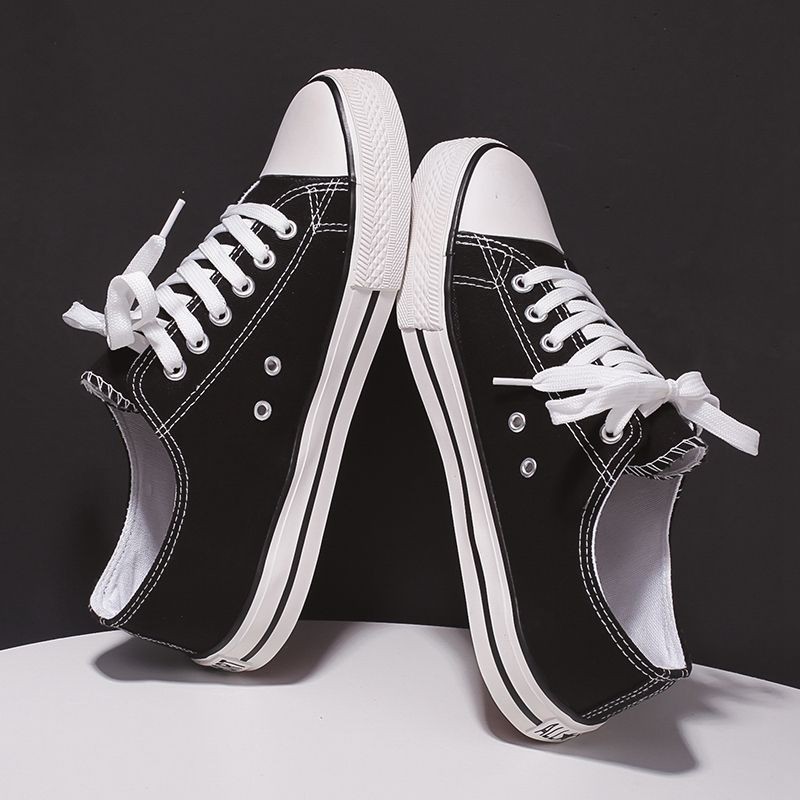Harajuku Korean Men's Low Collar Canvas Youth Sneakers Non-slip Comfortable Flat Sandals