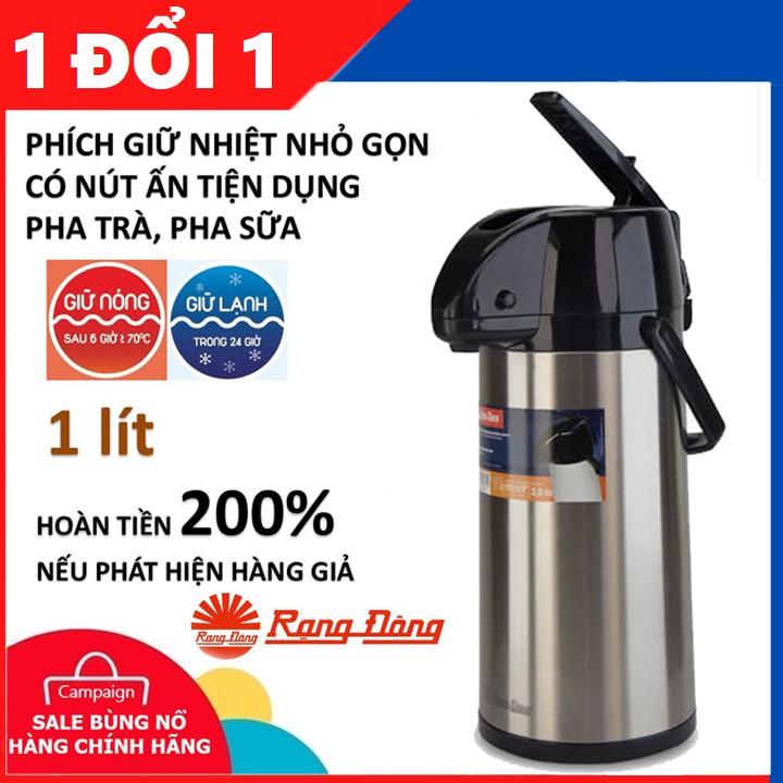 Phích Nước Nóng Inox Rạng Đông RD 2045 ST1.E (2L)- 1045 ST1.E (1L) - CHÍNH HÃNG