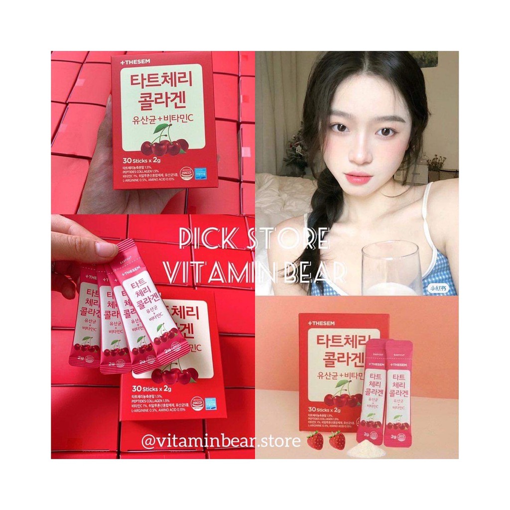 [Mã 254FMCGSALE giảm 8% đơn 500K] Bột Collagen Cherry/Lựu Chứa Lợi Khuẩn Korea Bio Cell Hàn Quốc hộp 30 gói * 2g