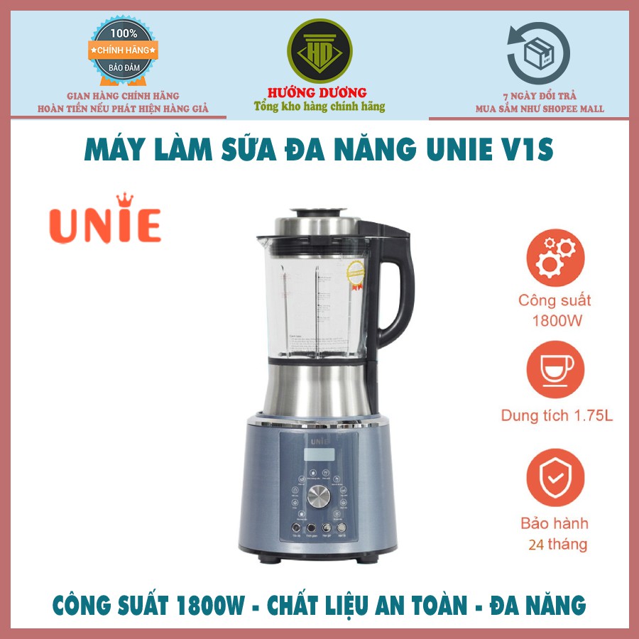 Máy làm sữa hạt đa năng UNIE V1S 1800W dung tích 1,75L hàng chính hãng