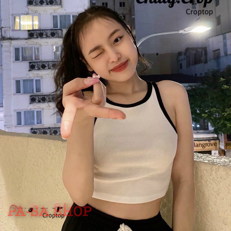 ÁO BA LỖ CROP TOP PHỐI VIỀN BODY