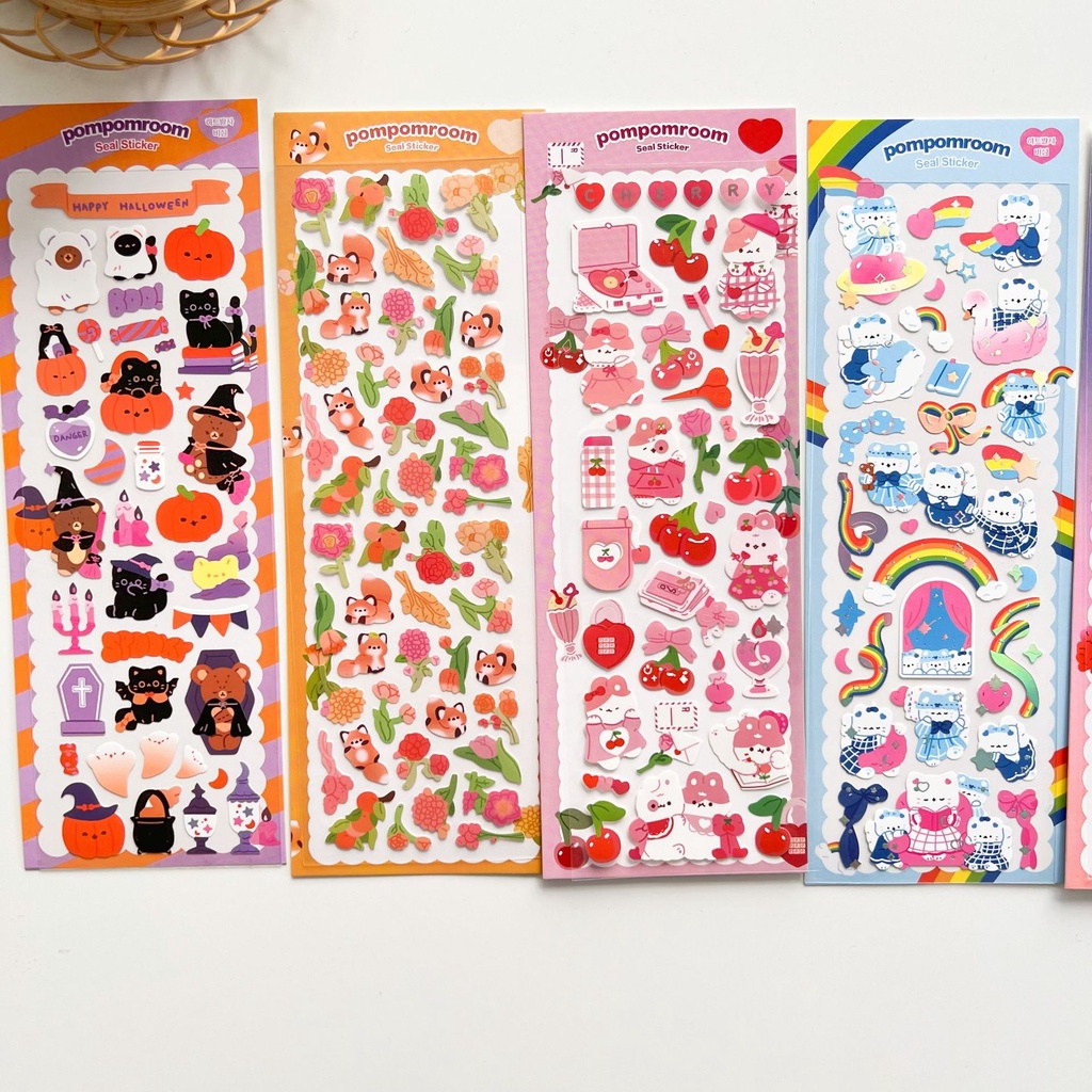 Peach 1Pcs Cute cherry rabbit animal sticker Journal Scrapbook Decor Sticker