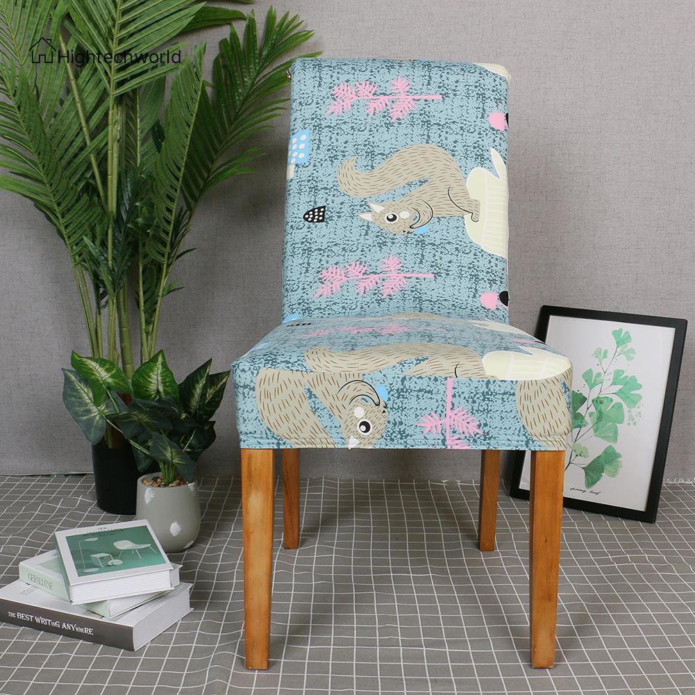 Hightechworld Squirrel Printing Stretch Chair Cover Restaurant Hotel Elastic Seat Covers