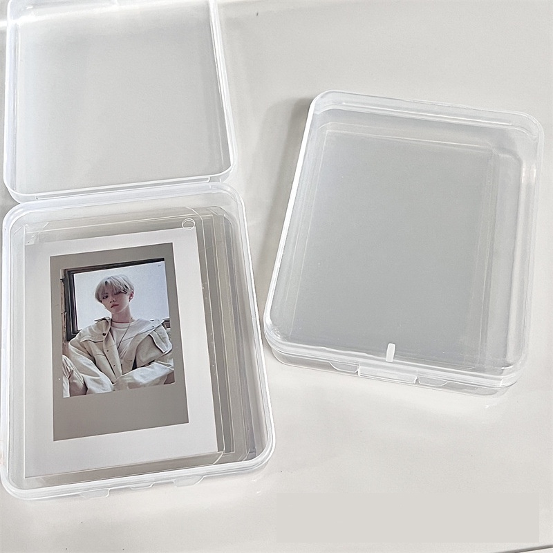 Peach Clear plastic tabletop storage case Organize and store items Student stationery and office supplies