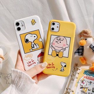 Ốp điện thoại TPU silicone in hình Snoopy & Charlie cho iPhone 11/11Pro 11pro Max X XR XS XS MAX 7 8 plus SE