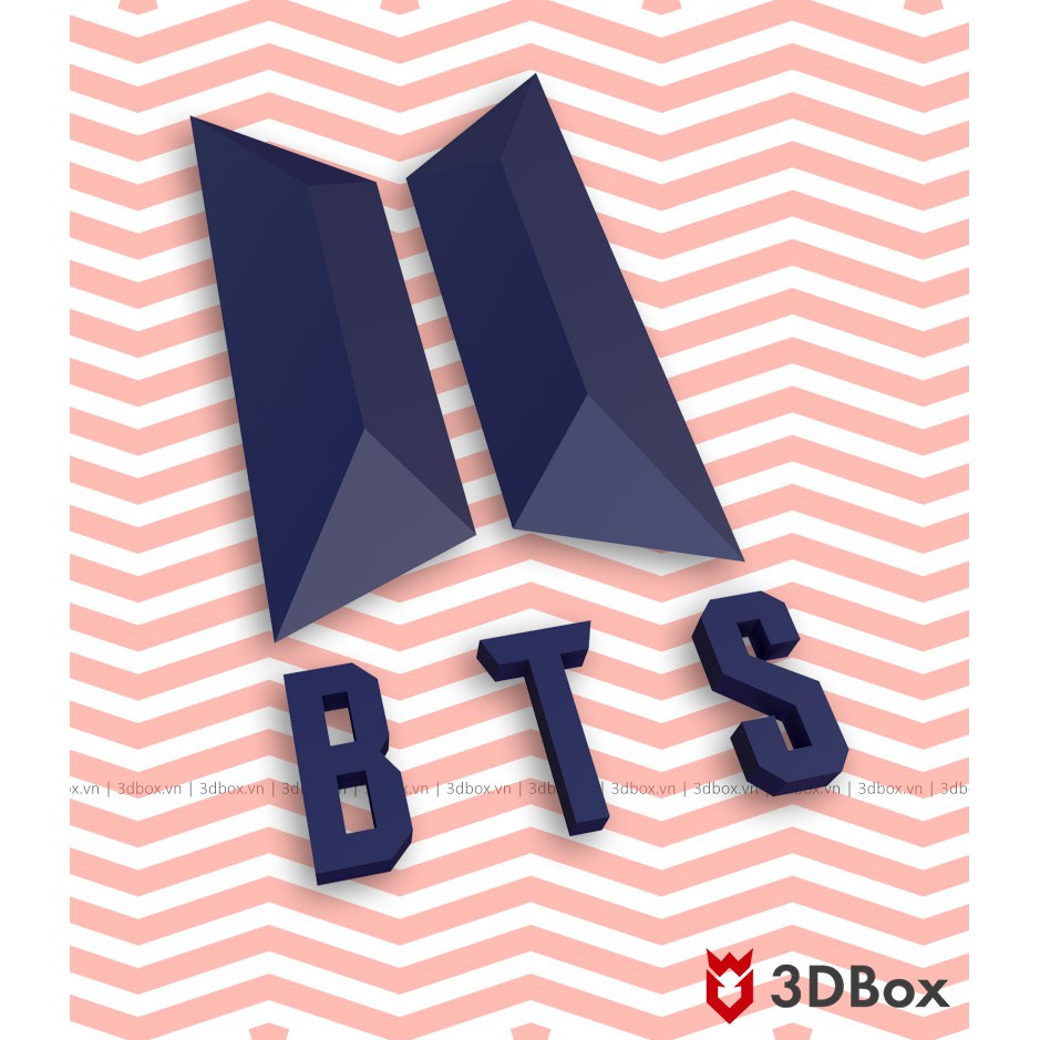 Logo BTS – Mô hình giấy 3D Papercraft