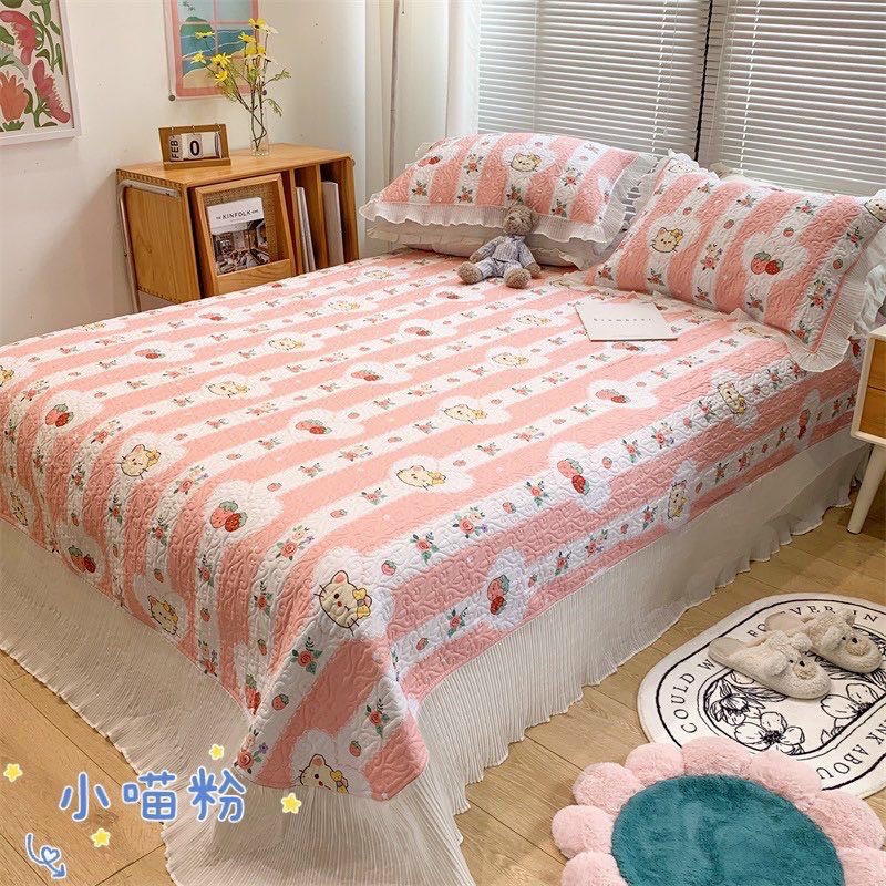 Set Ga Gối Cotton Chần Viền Bèo , Nhiều Hoạ Tiết_ shinbedding
