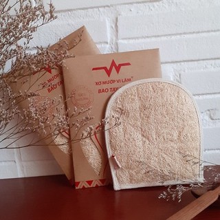 Găng tay tắm xơ mướp/Bông tắm Tẩy Da Chết, Xơ Mướp Tự Nhiên (Hàng VNXK)