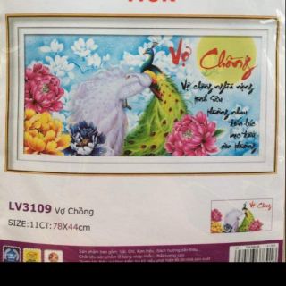 Tranh thêu chữ thập Vợ Chồng LV3109-78X44cm