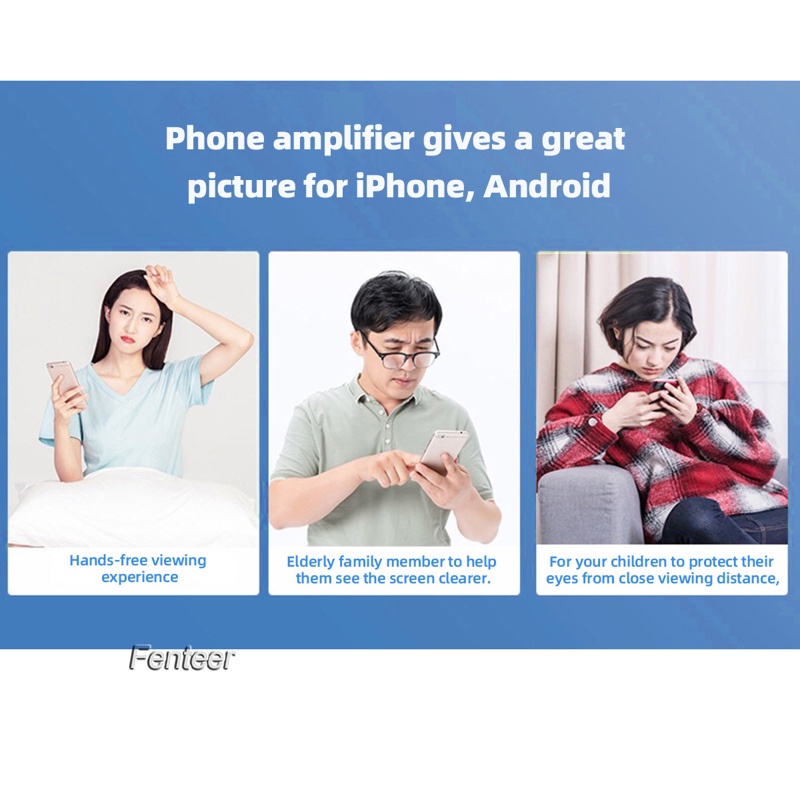 Kính Phóng Đại Màn Hình Điện Thoại 3D HD 12 Inch Viền Cong Tùy Chỉnh Màu Đen Cho Video TV