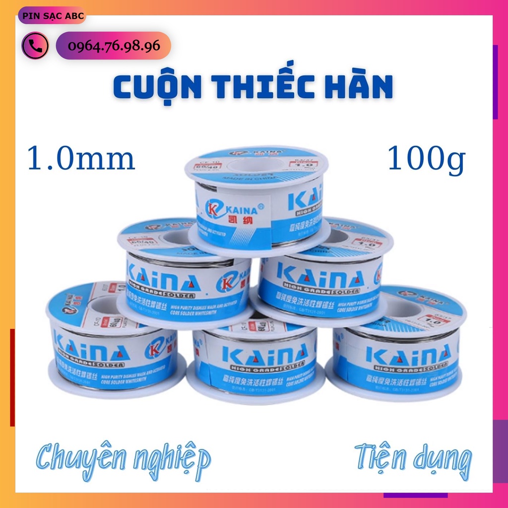 Cuộn thiếc hàn KAINA loại xịn chuyên nghiệp hàn mạch, linh kiện điện tử 100g 1.0mm