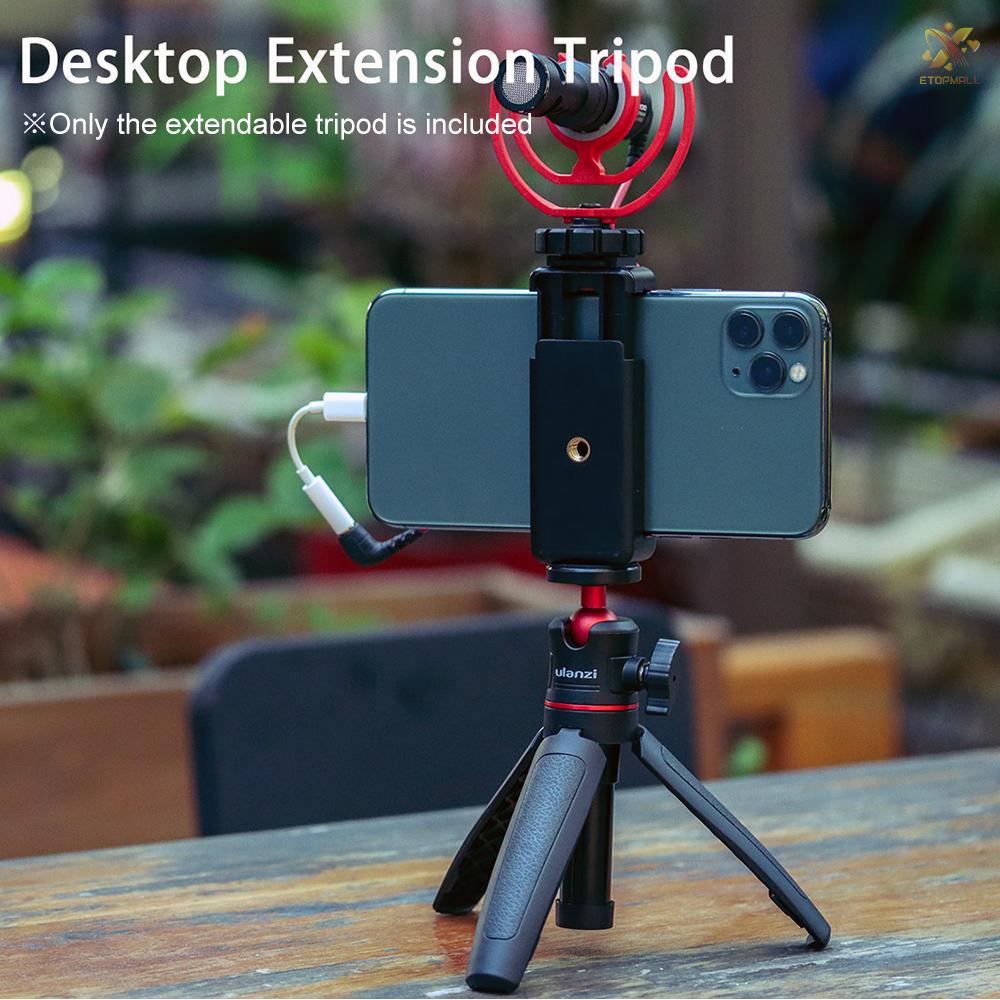 ET ulanzi MT-08 Mini Extendable Desktop Tripod Handheld Photography Bracket Stand with Flexible Ballhead 1/4 Inch Screw Mount for Selfie Travel Vlogging