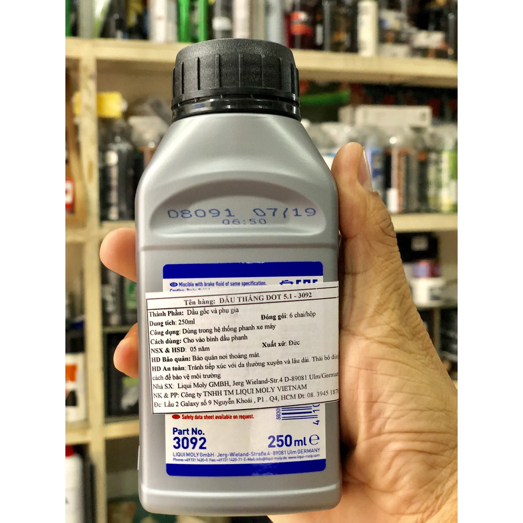 DẦU THẮNG CAO CẤP LIQUI MOLY DOT 5.1 3092 DÙNG ĐƯỢC CHO PHANH ABS 250ML