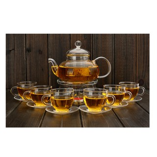 Bộ ấm chén thủy tinh zeno set09