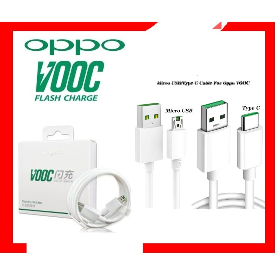 Bộ Đèn Flash OPPO VOOC 5V / 4A Và Cáp Sạc Micro USB Type C
