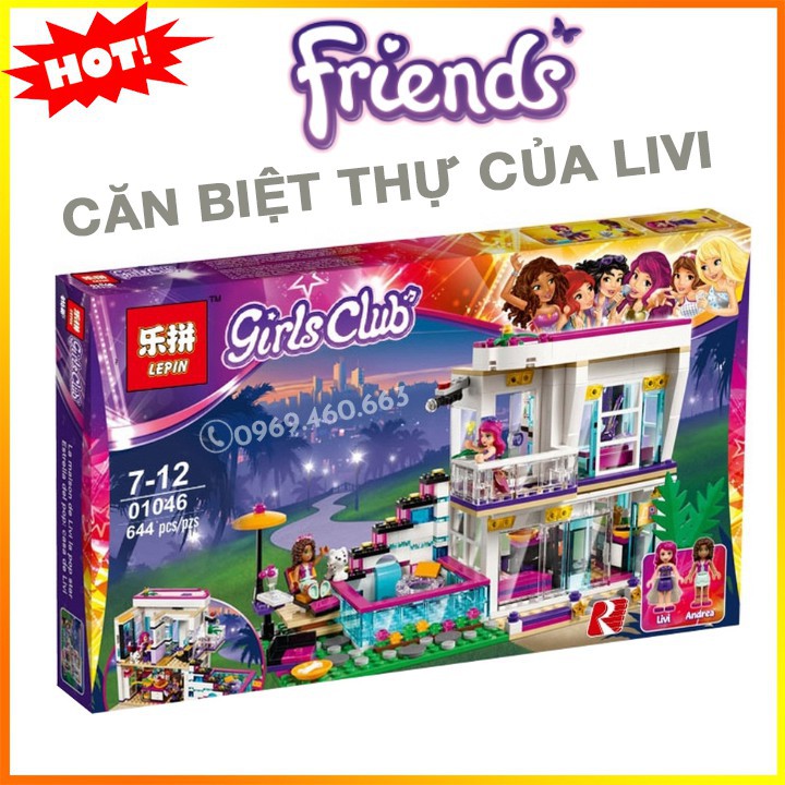 Đồ Chơi Lắp Ráp Lego Friends 41135 Lepin 01046 TENMA TM3013 biệt thự của các ngôi sao