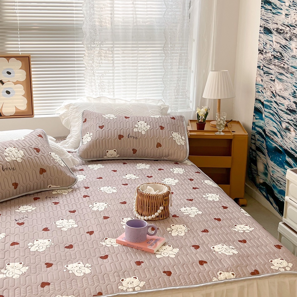 Chiếu điều hòa cao su non 9D M2T BEDDING Luxury vải lụa Tencel mềm mát - Mark Tim Tím
