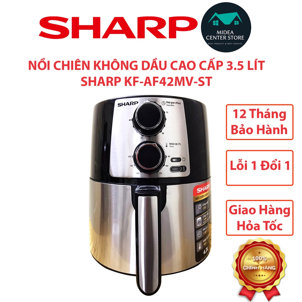 [Chính Hãng] Nồi chiên không dầu Sharp 3,5lít KF-AF42MV-ST, lỗi 1 đổi 1, bảo hành 12 tháng toàn quốc