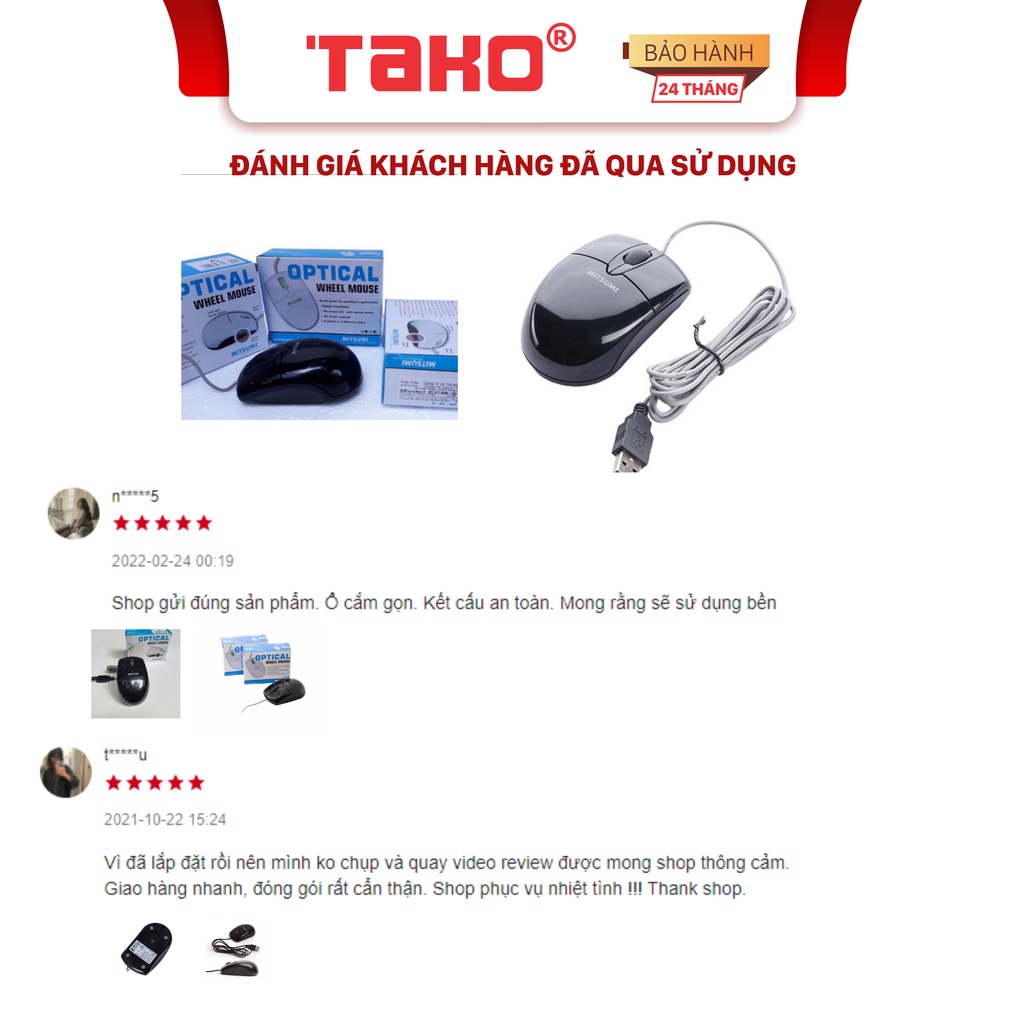 Chuột máy tính Mitsumi ECM-S6603 có dây. Chính hãng, BH 36 tháng