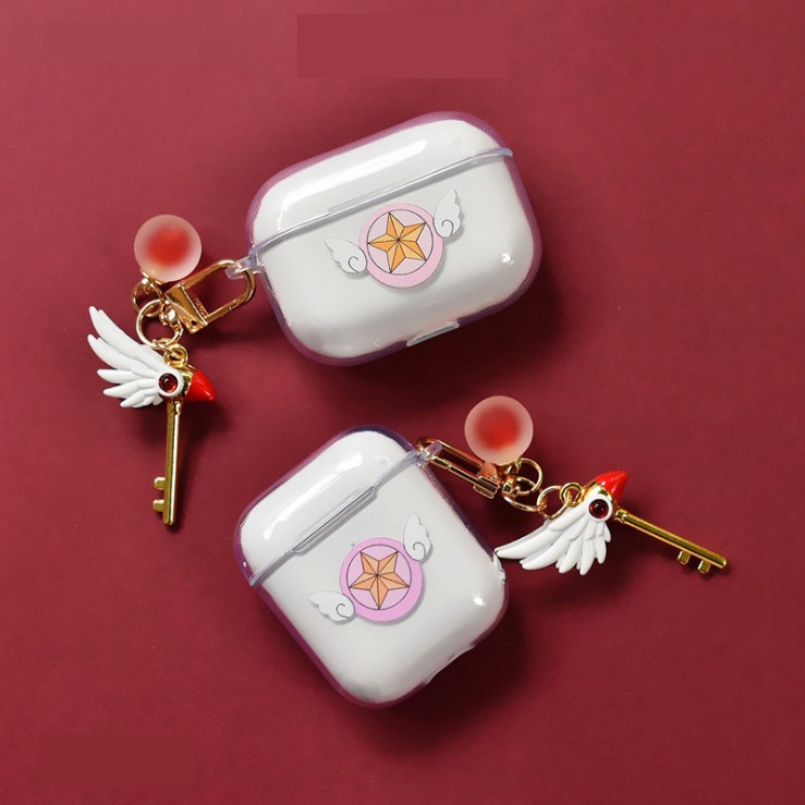 Vỏ Bảo Vệ Hộp Sạc Tai Nghe Airpods1 / 2 / 3 Hình Thủ Lĩnh Thẻ Bài Sakura Xinh Xắn