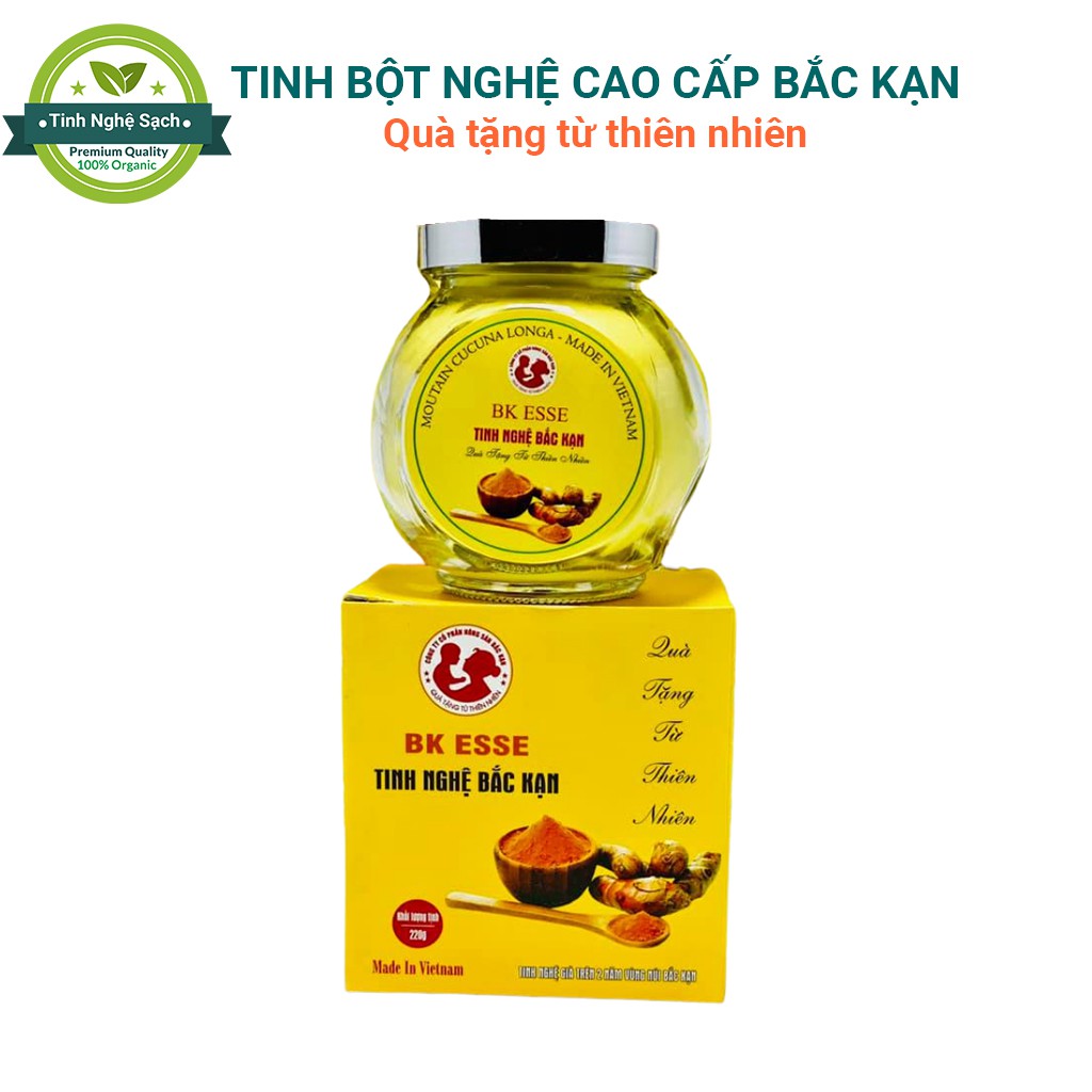 Tinh bột nghệ Organic cao cấp Bắc Kạn, Tinh bột nghệ nguyên chất Bắc Kạn 220g, có chứng nhận Tiêu chuẩn Organic