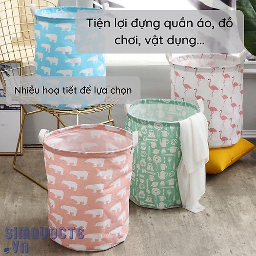 Sỉ 26k-Sọt Vải / Giỏ Vải Canvas Đa Năng Đựng Đồ, Quần Áo, Đồ Chơi Chống Thấm Nước