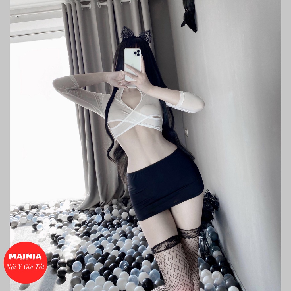 Set Đồ Ngủ Cosplay Cô Thư Ký Gợi Cảm Quyến Rũ Mainia Shop