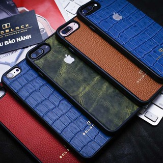 Ốp da bò cao cấp goldblack iphone 6/6s/6plus/6splus + tặng logo và móc khóa
