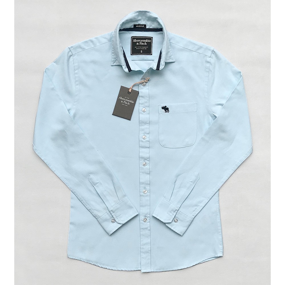 Sơ mi nam Abercrombie & Fitch tay dài xanh biển nhạt vải oxford dáng muscle - Sang Trọng Đẳng Cấp | BigBuy360 - bigbuy360.vn