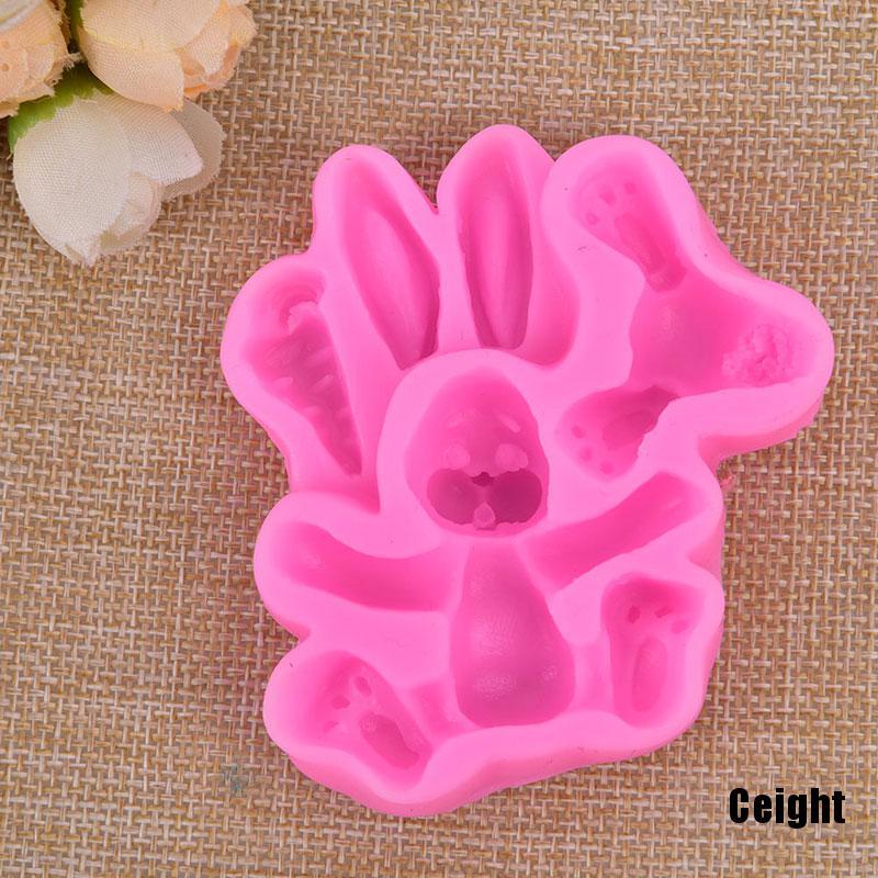 Khuôn Làm Bánh Bằng Silicone Hình Thỏ Phục Sinh 3D Độc Đáo